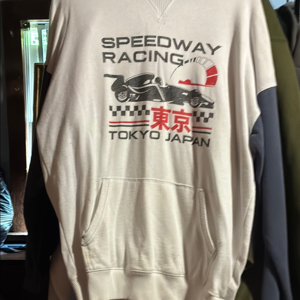 Aeropostale Cream Sweatshirt Racing Design